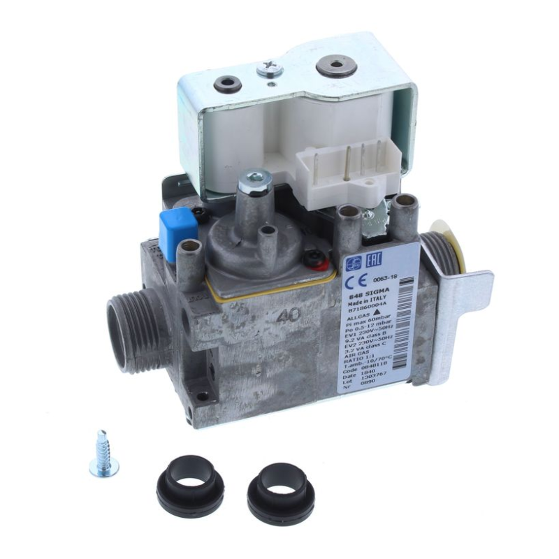 Worcester Bosch Gas Valve and Bracket Assembly (8716117868)